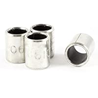 sourcing map Liso Metal Plateado Casquillo Compuesto Buje de Cojinete Manguito Autolubricante 10mm X 8mm X 6mm 4 Piezas